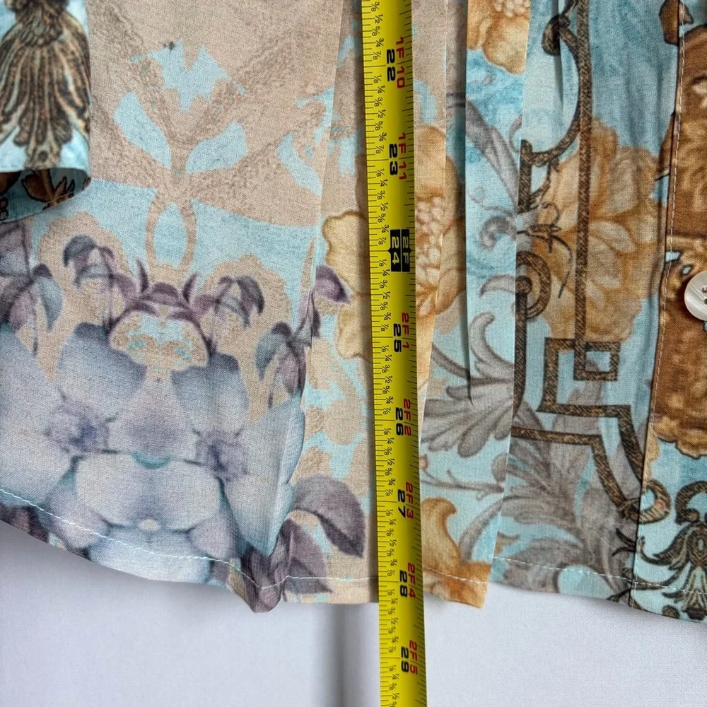 Soft Surroundings Floral Baroque Button Up Shirt Women Sz XS Cottage NWOT READ - Picture 13 of 16